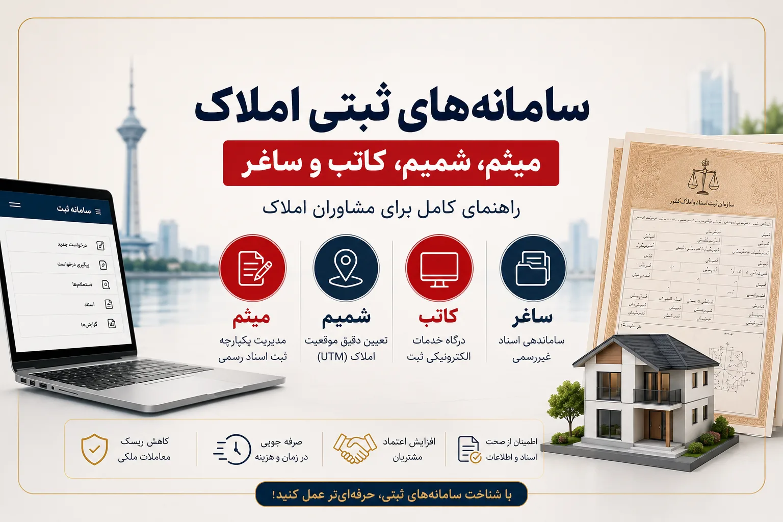آشنایی کامل با سامانه‌های ثبتی املاک؛ میثم، شمیم، کاتب و ساغر چه کاربردی دارند؟